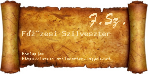 Füzesi Szilveszter névjegykártya